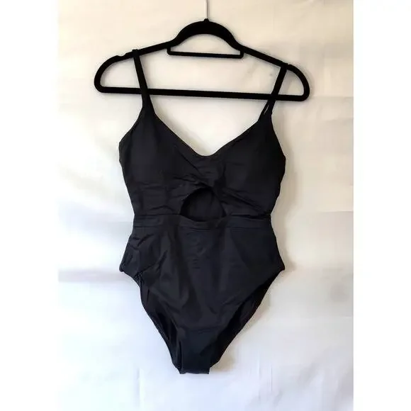 Andie One Piece Swimsuit Black Sz M The Samoa Cutout Flattering swimwear - Picture 1 of 7
